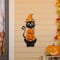 Glitzhome; Glitzhome® 36"H Halloween Metal Black Cat with Spring Head and Stacked Pumpkin Yard Stake; Category:Halloween Yardstakes; Image:5
